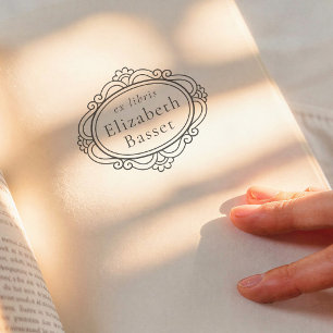 Antiker viktorianischer Rahmen Klassisches Ex Libr Gummistempel