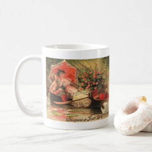 Antiker viktorianischer Valentinstag Cherub mit He Tasse