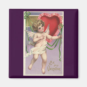 Antiker viktorianischer Valentinstag Cupid mit Her Magnet