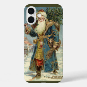 Antiker viktorianischer Weihnachtsmann mit Weihnac iPhone 16 Plus Hülle