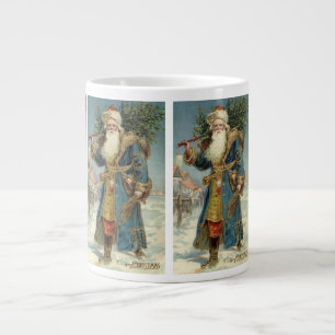 Antiker viktorianischer Weihnachtsmann mit Weihnac Jumbo-Tasse