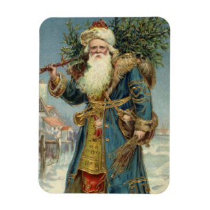 Antiker viktorianischer Weihnachtsmann mit Weihnac Magnet