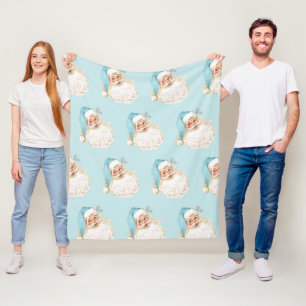 Antiker viktorianischer Weihnachtsmann Türkis Fleecedecke