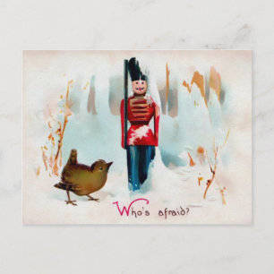 Antiker viktorianischer Zinnsoldat Weihnachten Postkarte