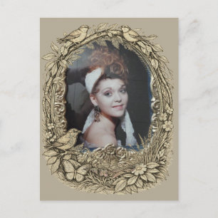 Antiker Vintage Bilderrahmen für Vögel und Natur Postkarte