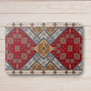 Antiker Vintage Rot Beiger Kilim Türkischer  Badematte