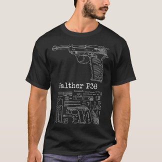 Antiker Vintager Zweiter Weltkrieg Walther P38 für T-Shirt