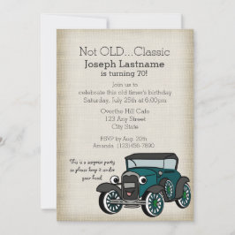 Antiker Wagen und Burlap Vintag zum Geburtstag Einladung