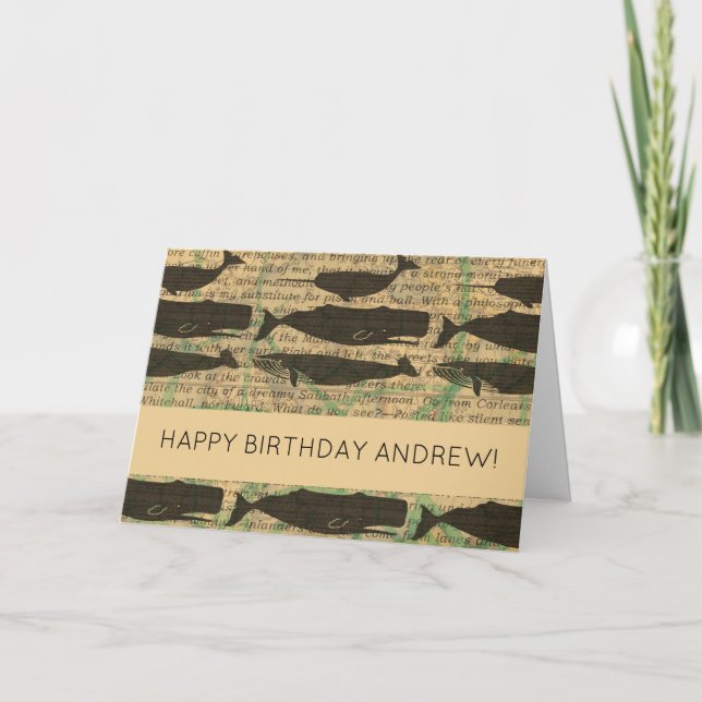 Antiker Wal Nautic: Vintages Meeresleben Karte (Vorderseite)