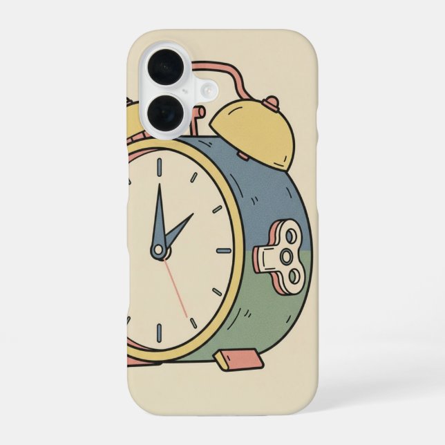 Antiker Wecker iPhone 16 Hülle (Rückseite)