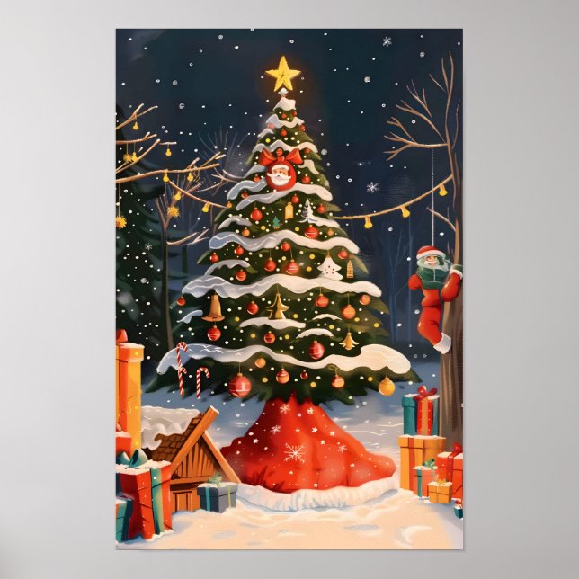 Antiker Weihnachtsbaum Poster (Vorne)