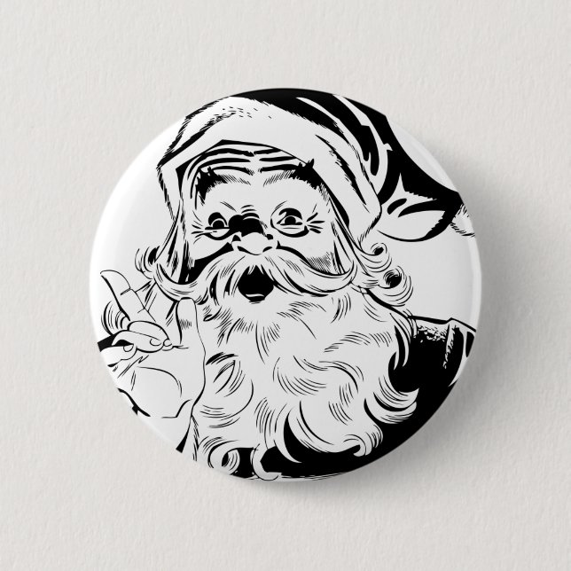 Antiker Weihnachtsmann Button (Vorderseite)