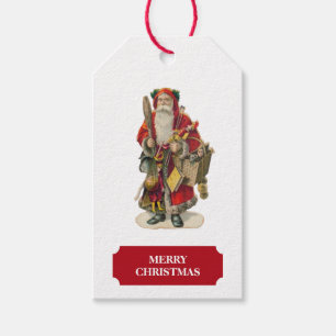 Antiker Weihnachtsmann Santa Claus & Geschenke Geschenkanhänger