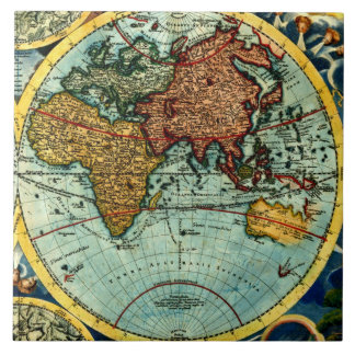 Antiker Weltkarten-Vintager Fliese