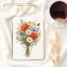 Antiker Wildblumenstrauß mit roten Mohnblumen