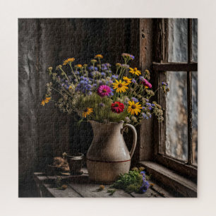 Antiker Wildblumenstrauß Puzzle