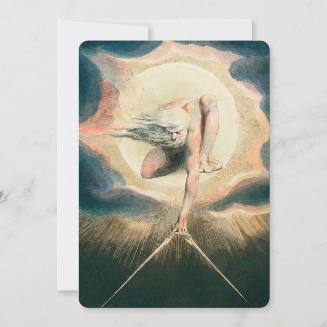 Antiker William Blake Earth Compass Symbolismus Einladung (Vorderseite)
