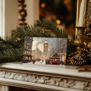 Antiker Winter in London Weihnachten Postkarte