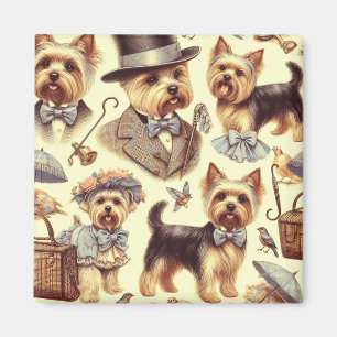 Antiker Yorkshire Terrier Nahtlos Magnet
