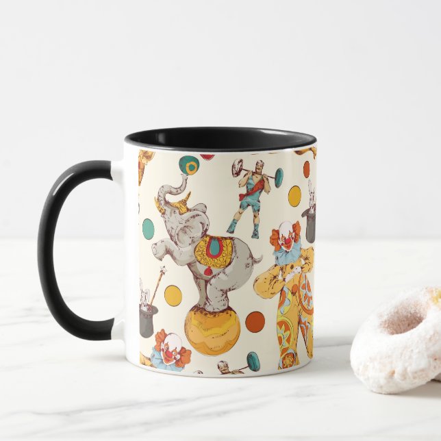 Antiker Zirkus-Becher Tasse (Mit Donut)