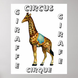 Antiker Zirkus mit dressierter Giraffe Poster