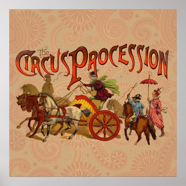 Antiker Zirkus Parade Clowns Poster (Vorne)