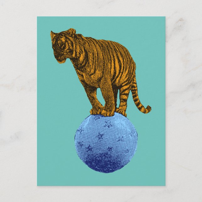 Antiker Zirkustiger Postkarte (Vorderseite)