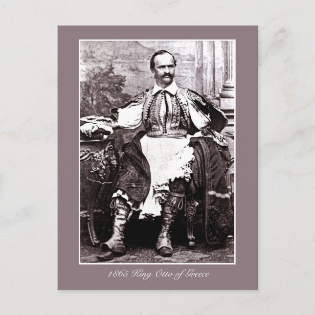 Antikes 1865 König Otto von Griechenland Foto Postkarte (Vorderseite)
