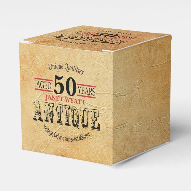 Antikes 50. Geburtstagsdesign Geschenkschachtel (Vorderseite)