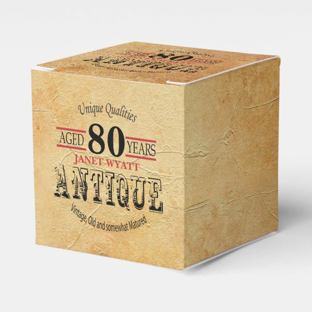 Antikes 80. Geburtstagsdesign Geschenkschachtel (Vorderseite)