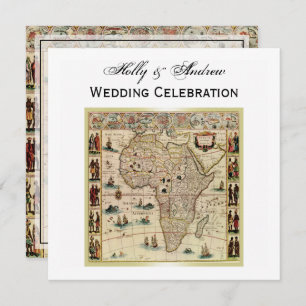 Antikes Afrika Karte DIY Hintergrundfarbe SQ Hochz