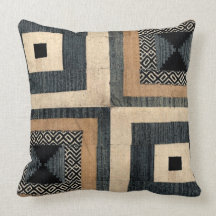 Antikes afrikanisches Textildruck-Quadrat-Kissen