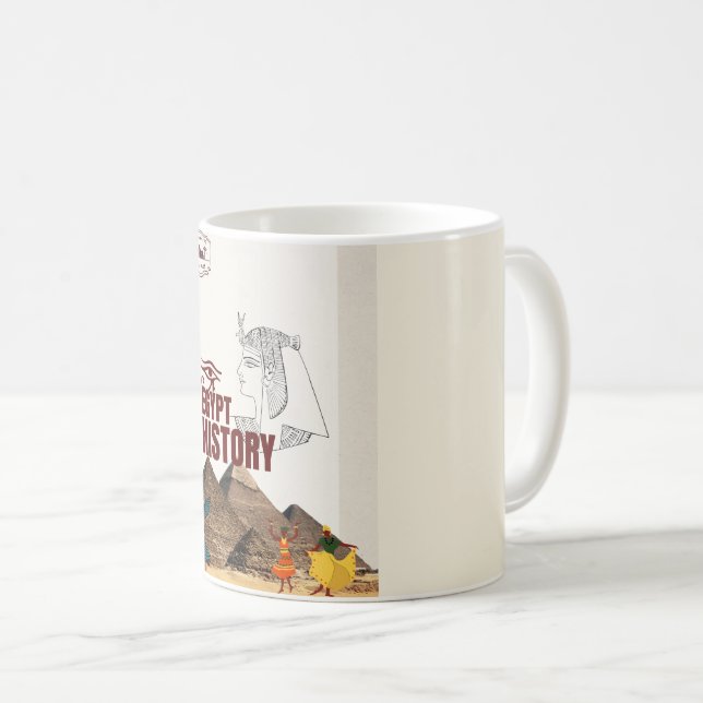 Antikes-Ägypten-Geschichte-Kaffeetasse | Pyramiden Kaffeetasse (VorderseiteRechts)