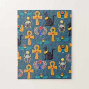 Antikes Ägypten-Muster, Hieroglyphen-Digitalpapier Puzzle