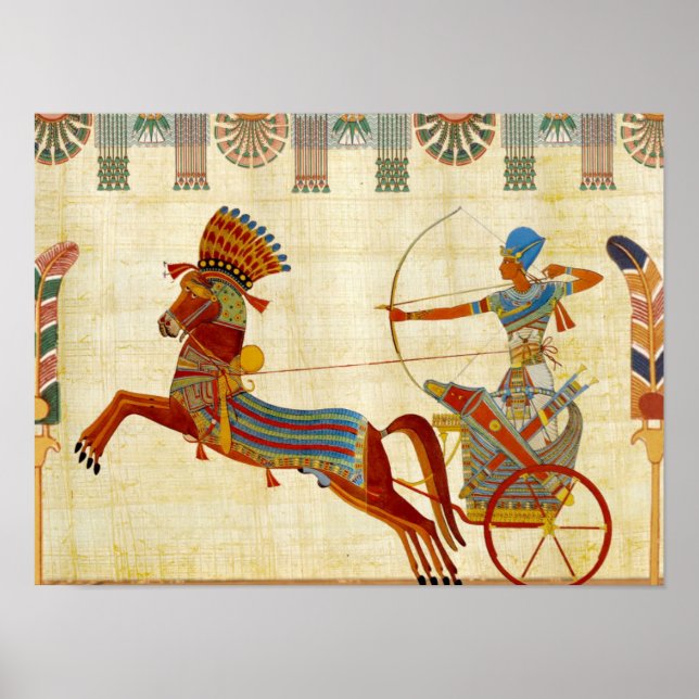 Antikes Ägypten Pharao Ramesses II farbenfroh Zeic Poster (Vorne)
