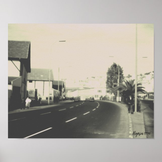 Antikes Algerien Algier Straßen Gebäude Poster (Vorne)