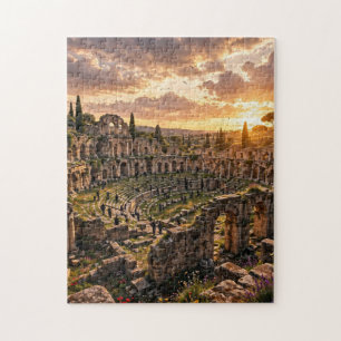 Antikes Amphitheater bei Sonnenuntergang Puzzle