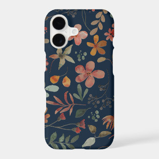 Antikes Aquarell Druckflora auf Marine