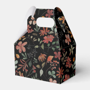 Antikes Aquarell Druckflora auf Marine Geschenkschachtel