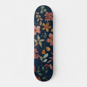Antikes Aquarell Druckflora auf Marine Skateboard