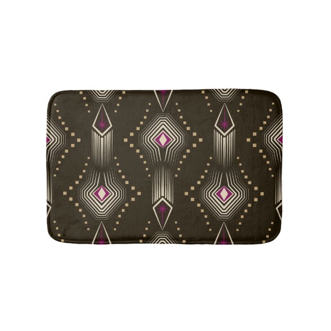 Antikes Art Deco Geometrisches Ornament Badematte (Vorderseite)
