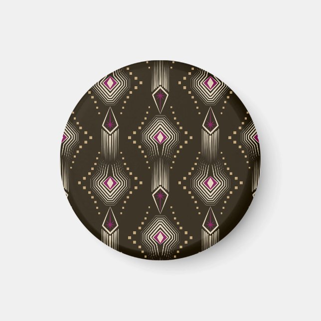 Antikes Art Deco Geometrisches Ornament Magnet (Vorne)