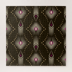 Antikes Art Deco Geometrisches Ornament Puzzle