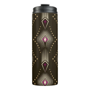 Antikes Art Deco Geometrisches Ornament Thermosbecher