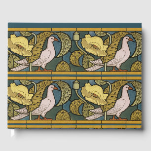 Antikes Art Nouveau Fisch Taube Muster Verneuil Gästebuch