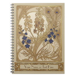 Antikes Art Nouveau Forking Larkspur Journal Notizblock