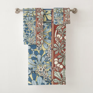Antikes Art Nouveau Muster mit Kastanienblüten Badhandtuch Set