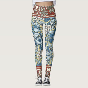 Antikes Art Nouveau Muster mit Kastanienblüten Leggings