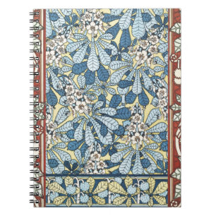 Antikes Art Nouveau Muster mit Kastanienblüten Notizblock