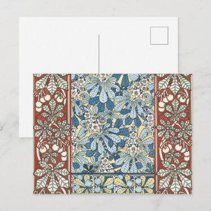 Antikes Art Nouveau Muster mit Kastanienblüten Postkarte